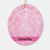 ピンクフォトバレエダンサー《写真》ぼけ味ホリデーモノグラム セラミックオーナメント (左)