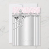 ピンクフォトファースト聖餐式レースクロス 招待状 (裏面)