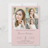 ピンクフォト卒業パーティーシモダンック 招待状 (裏面)