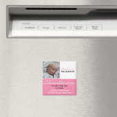 ピンクフォト《キリスト教》洗礼式や命名式またはバプテスマ招待状 マグネット (インサイチュ (食洗機))