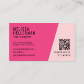 ピンクフォトQRコード会社あなたのロゴ 名刺 (裏面)