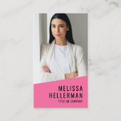 ピンクフォトQRコード会社のロゴ垂直 名刺 (正面)