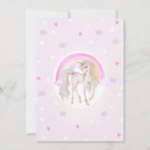 ピンクフォーエバーマジカルユニコーン4歳の誕生日 招待状 (裏面)