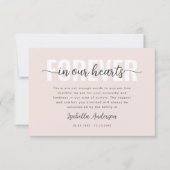 ピンクフォーエバー我々のハート悔やみや弔慰葬儀 サンキューカード (正面)