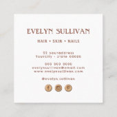 ピンクフォークアートフラワースクウェア スクエア名刺 (裏面)