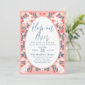 ピンクフォークアートホップオンオーバーイースターブランチ 招待状 (スタンド正面)