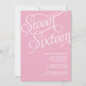ピンクフォーマルスイート16招待状 招待状 (正面)