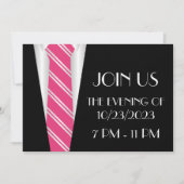 ピンクフォーマルタイ招待状 招待状 (正面)