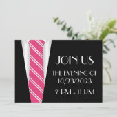 ピンクフォーマルタイ招待状 招待状 (スタンド正面)