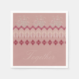 ピンクフォーマルブルゴーニュとフローラ スタンダードカクテルナプキン