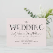 ピンクフォーマルムスクフローラ文字結婚式招待状 招待状 (スタンド正面)