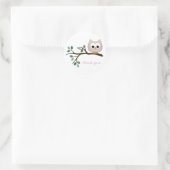 ピンクフクロウありがとう ラウンドシール (バッグ)