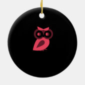 ピンクフクロウオーナメント セラミックオーナメント (裏面)