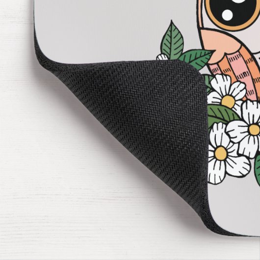 ピンクフクロウパーソナライズされた標準 マウスパッド (コーナー)