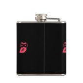 ピンクフクロウビニールフラ包まれたスコ フラスク (裏面)