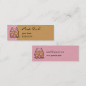 ピンクフクロウピンクの小さな名刺 スキニー名刺 (正面/裏面)