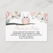 ピンクフクロウフローラベビーシャワーブックスベビー エンクロージャーカード (正面)
