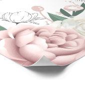 ピンクフクロウフローラベビーシャワー歓迎サイン ポスター (角)