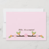 ピンクフクロウベビーシャワー招待状 招待状 (裏面)