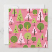 ピンクフクロウモダンウッドランド誕生日ガールパーティー 招待状 (裏面)