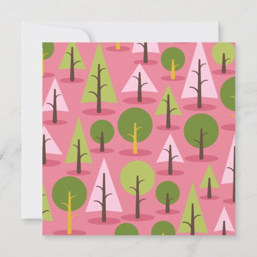 ピンクフクロウモダンウッドランド誕生日ガールパーティー 招待状 (裏面)