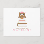 ピンクフクロウ幼稚園ご卒業 ポストカード (正面)