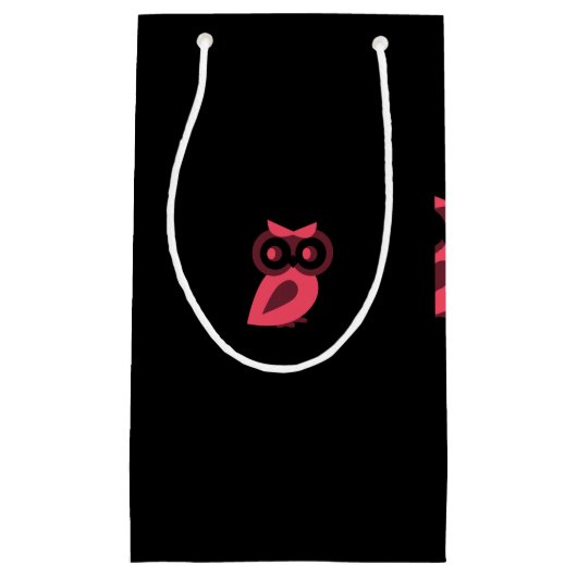 ピンクフクロウ抱き枕 スモールペーパーバッグ (正面)