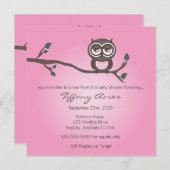 ピンクフクロウ招待状 招待状 (正面/裏面)