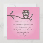 ピンクフクロウ招待状 招待状 (裏面)