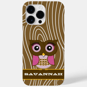 ピンクフクロウ木目ジグザグカラーの選択 Case-Mate iPhone 14 PRO MAXケース