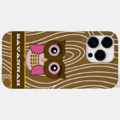 ピンクフクロウ木目ジグザグカラーの選択 Case-Mate iPhoneケース (裏面 (横))