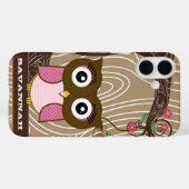 ピンクフクロウ木目ツリージグザグカラーの選択 Case-Mate iPhoneケース (裏面 (横))