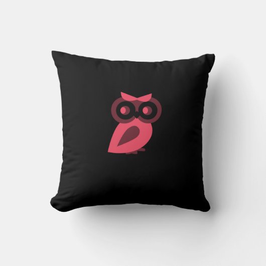ピンクフクロウ枕 クッション (正面)