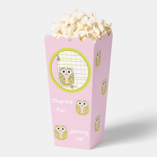 ピンクフクロウ赤ちゃんシャワー フェイバーボックス (はじけた状態)