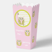 ピンクフクロウ赤ちゃんシャワー フェイバーボックス (正面)