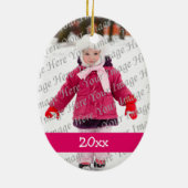 ピンクフクロウ3rdバースデーフォトオーナメント セラミックオーナメント (裏面)