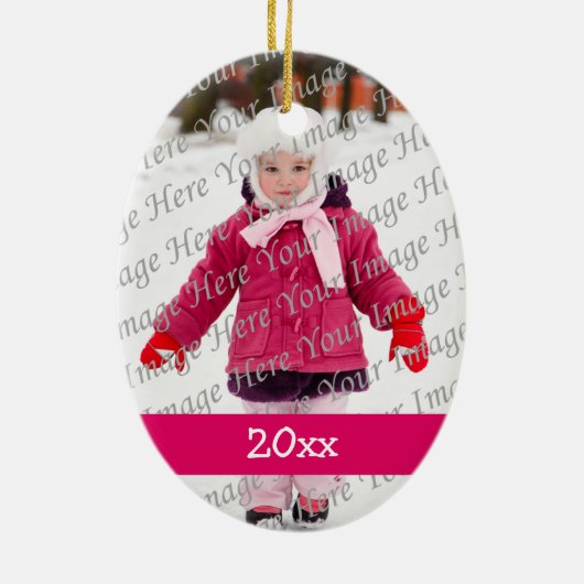 ピンクフクロウ3rdバースデーフォトオーナメント セラミックオーナメント (裏面)