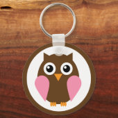 ピンクフクロウ キーホルダー (正面)