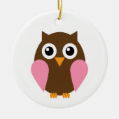 ピンクフクロウ セラミックオーナメント (正面)