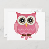 ピンクフクロウ ポストカード (正面/裏面)