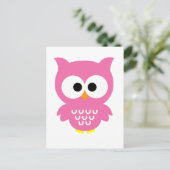 ピンクフクロウ ポストカード (スタンド正面)