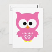 ピンクフクロウ ポストカード (正面/裏面)