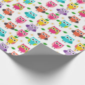 ピンクフクロウ ラッピングペーパー (角)