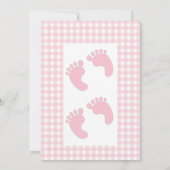 ピンクフットプリントツインシャワー招待状 招待状 (裏面)