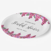 ピンクフューシャのウィステリア ブライダルシャワー ペーパープレート (アングル)