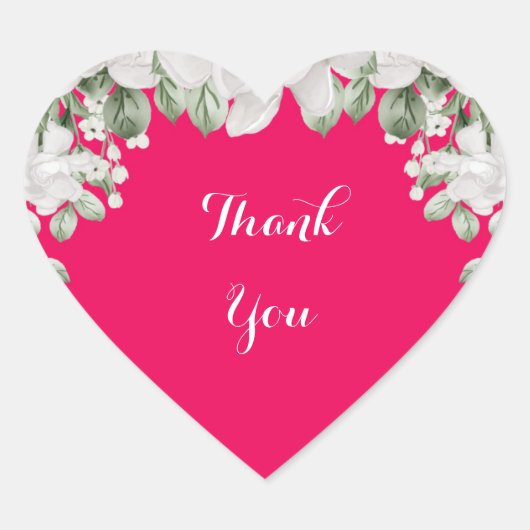 ピンクフューシャの結婚前お披露目招待状 ハートシール (正面)