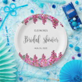 ピンクフューシャ色の藤の花のブライズシャワー ペーパープレート (パーティー)