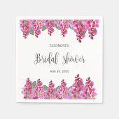 ピンクフューシャ藤の花のブライズシャワー スタンダードカクテルナプキン (正面)
