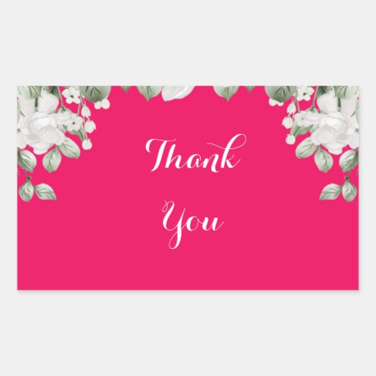 ピンクフューシャ 長方形シール (正面)