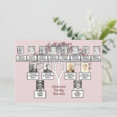 ピンクフラクタルツリー3世代ファミリ懇親会 招待状 (スタンド正面)